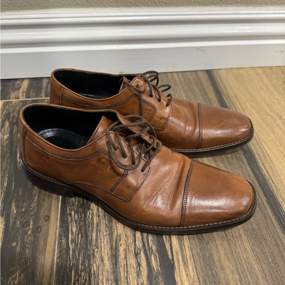 Johnston & Murphy Tan Leather Oxfords